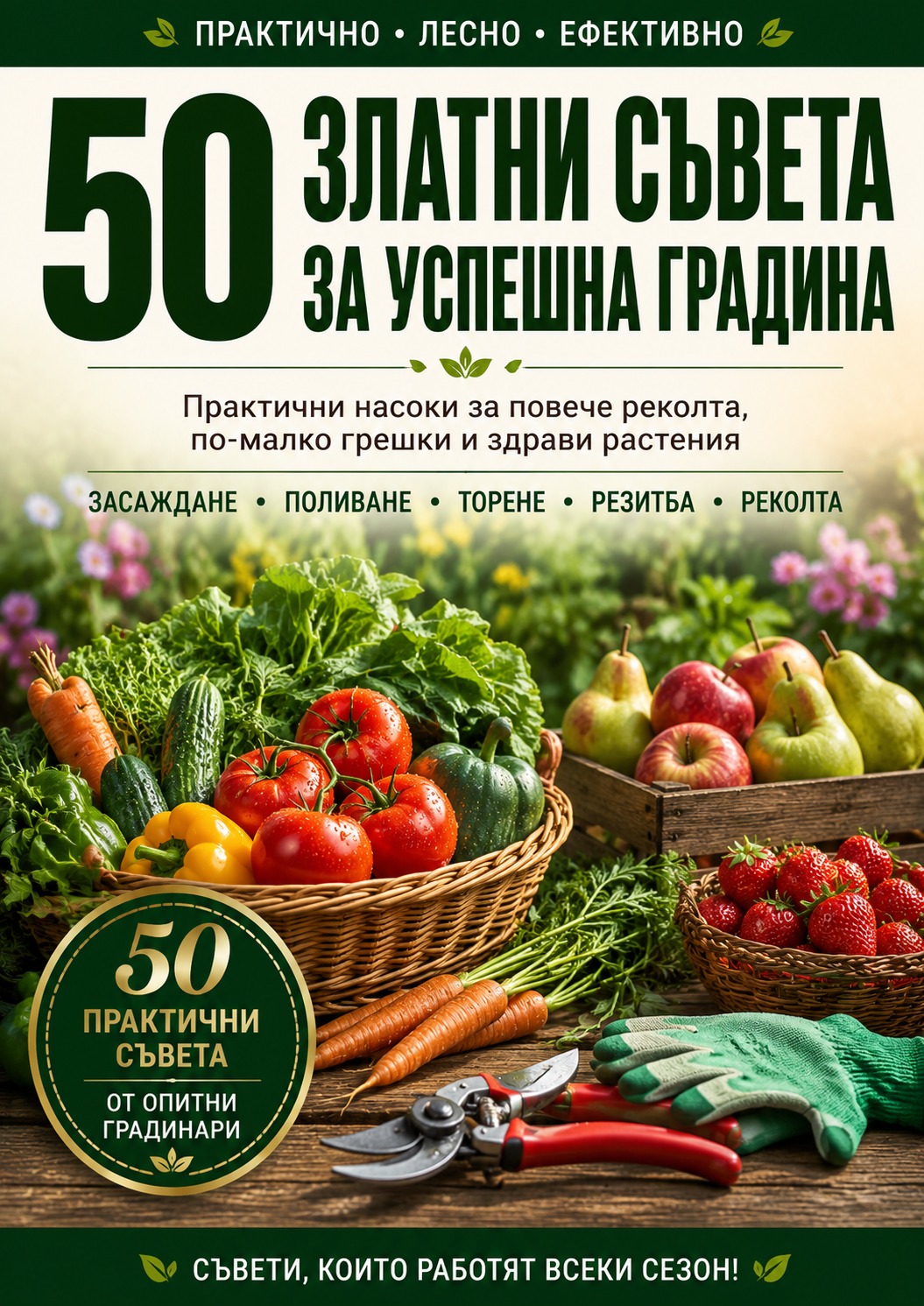 Корица на 50 златни съвета за успешна градина